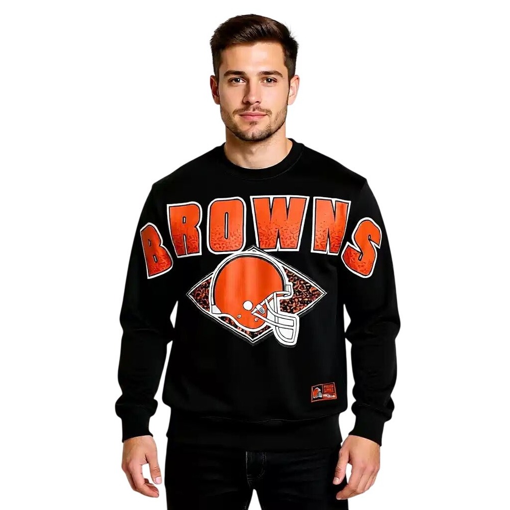 NFL Ultra Game Cleveland Browns Black Fleece Sweatshirt Mens/Womens Small NWT
